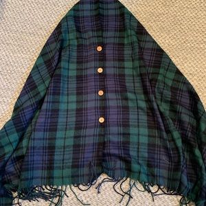 TOP-IT-OFF NWT Black Watch Plaid Wrap One Size